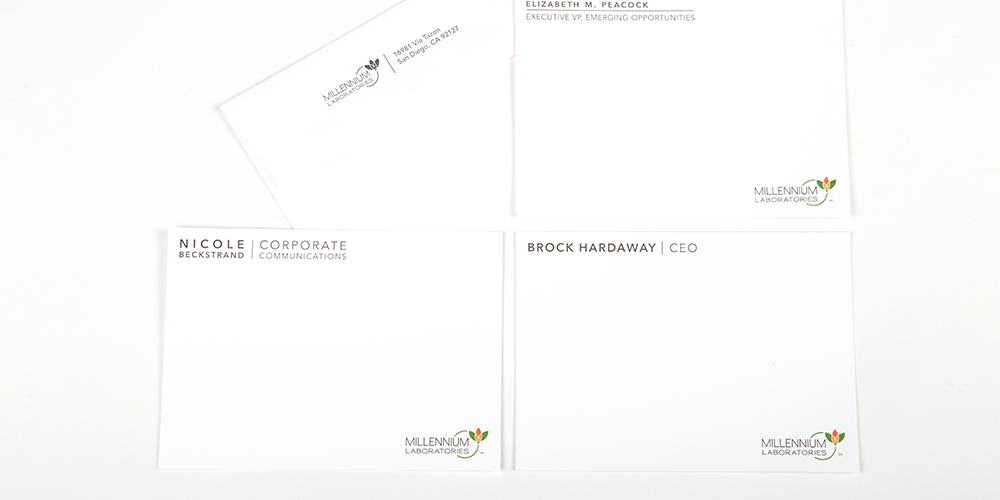 Letterpress Corporate Stationery : Millennium Labs
