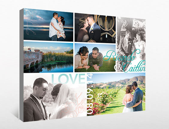 Wedding photo collage canvas: Murillo Wedding